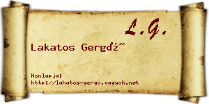 Lakatos Gergő névjegykártya